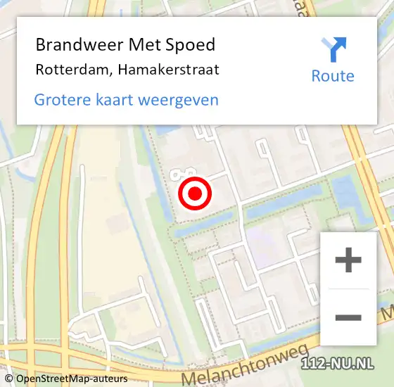 Locatie op kaart van de 112 melding: Brandweer Met Spoed Naar Rotterdam, Hamakerstraat op 26 november 2020 01:05