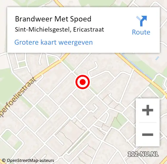 Locatie op kaart van de 112 melding: Brandweer Met Spoed Naar Sint-Michielsgestel, Ericastraat op 26 november 2020 08:29