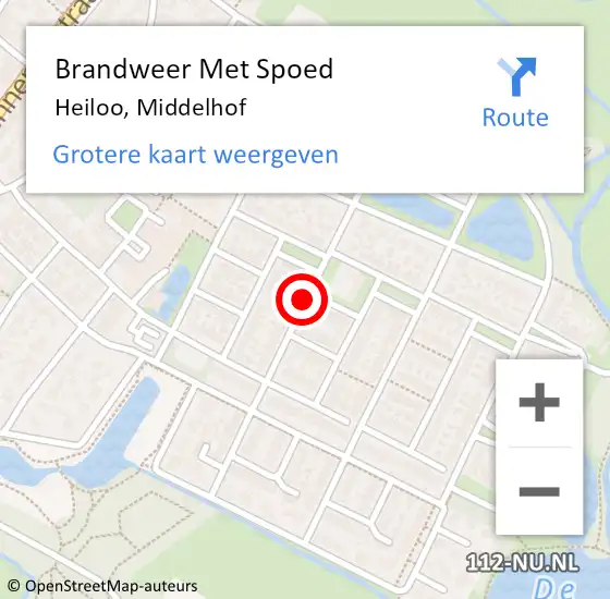 Locatie op kaart van de 112 melding: Brandweer Met Spoed Naar Heiloo, Middelhof op 26 november 2020 08:48