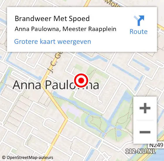Locatie op kaart van de 112 melding: Brandweer Met Spoed Naar Anna Paulowna, Meester Raapplein op 26 november 2020 09:26