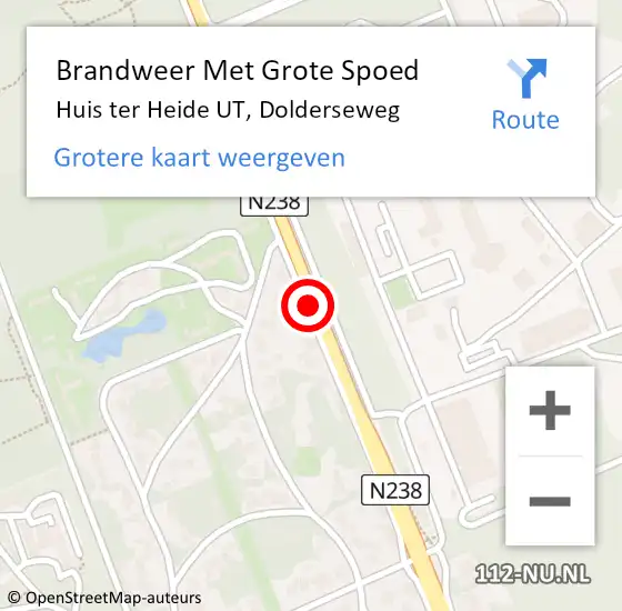 Locatie op kaart van de 112 melding: Brandweer Met Grote Spoed Naar Huis ter Heide Ut, Dolderseweg op 26 november 2020 09:30