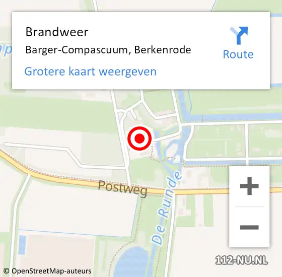 Locatie op kaart van de 112 melding: Brandweer Barger-Compascuum, Berkenrode op 25 mei 2014 18:23