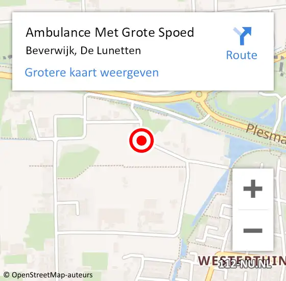 Locatie op kaart van de 112 melding: Ambulance Met Grote Spoed Naar Beverwijk, De Lunetten op 26 november 2020 12:10