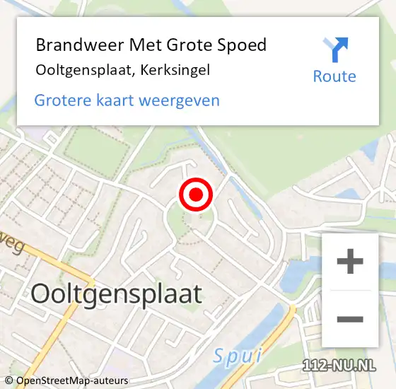 Locatie op kaart van de 112 melding: Brandweer Met Grote Spoed Naar Ooltgensplaat, Kerksingel op 26 november 2020 12:11