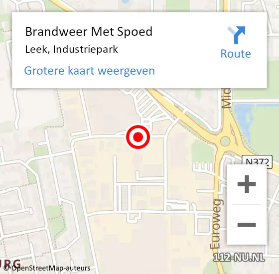 Locatie op kaart van de 112 melding: Brandweer Met Spoed Naar Leek, Industriepark op 26 november 2020 12:55