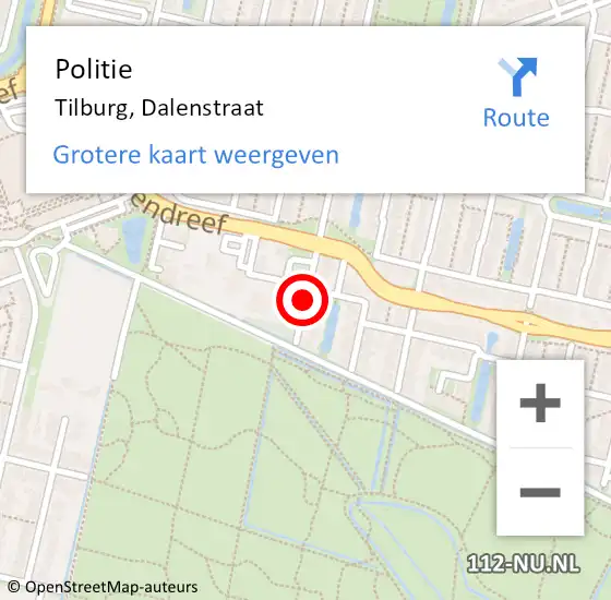 Locatie op kaart van de 112 melding: Politie Tilburg, Dalenstraat op 26 november 2020 13:52