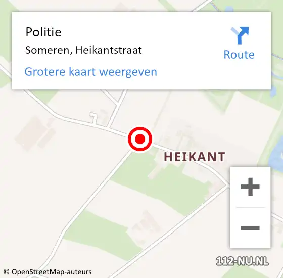 Locatie op kaart van de 112 melding: Politie Someren, Heikantstraat op 26 november 2020 14:04