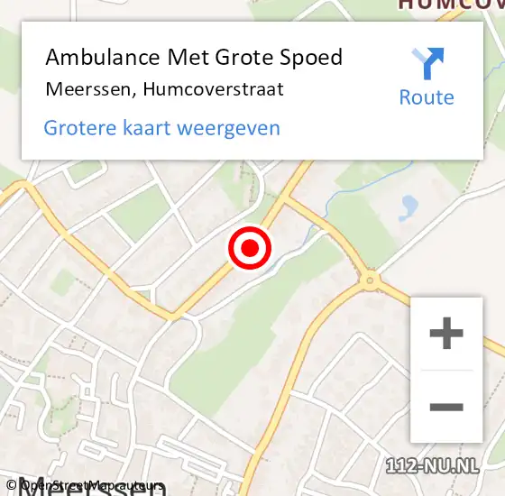 Locatie op kaart van de 112 melding: Ambulance Met Grote Spoed Naar Meerssen, Humcoverstraat op 25 mei 2014 18:41