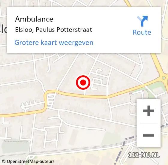 Locatie op kaart van de 112 melding: Ambulance Elsloo, Paulus Potterstraat op 25 mei 2014 18:54