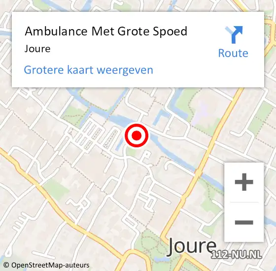 Locatie op kaart van de 112 melding: Ambulance Met Grote Spoed Naar Joure op 26 november 2020 15:59