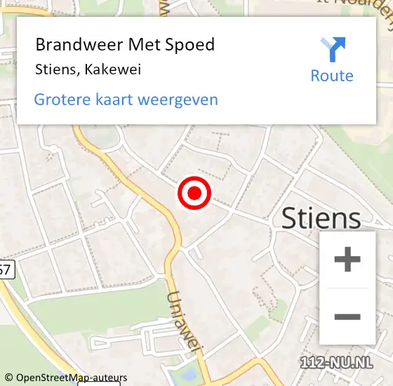 Locatie op kaart van de 112 melding: Brandweer Met Spoed Naar Stiens, Kakewei op 26 november 2020 19:02