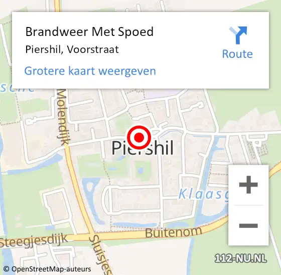 Locatie op kaart van de 112 melding: Brandweer Met Spoed Naar Piershil, Voorstraat op 26 november 2020 19:14