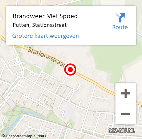 Locatie op kaart van de 112 melding: Brandweer Met Spoed Naar Putten, Stationsstraat op 26 november 2020 19:36