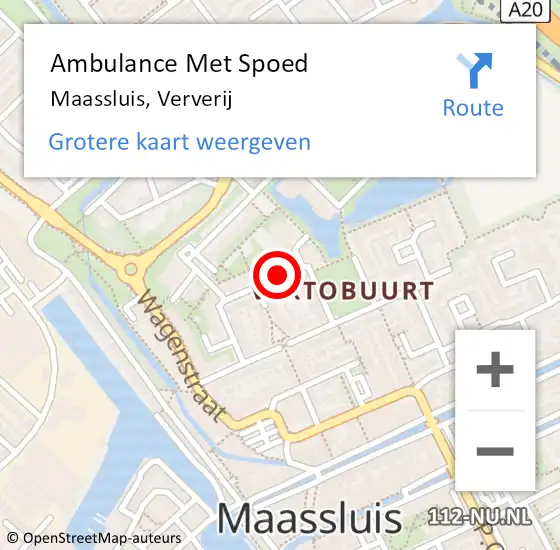 Locatie op kaart van de 112 melding: Ambulance Met Spoed Naar Maassluis, Ververij op 26 november 2020 20:20