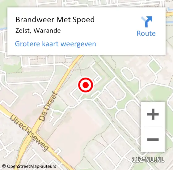 Locatie op kaart van de 112 melding: Brandweer Met Spoed Naar Zeist, Warande op 26 november 2020 23:19