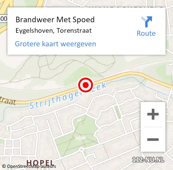 Locatie op kaart van de 112 melding: Brandweer Met Spoed Naar Eygelshoven, Torenstraat op 27 november 2020 06:08