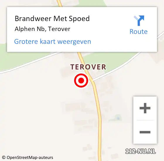 Locatie op kaart van de 112 melding: Brandweer Met Spoed Naar Alphen Nb, Terover op 27 november 2020 07:11