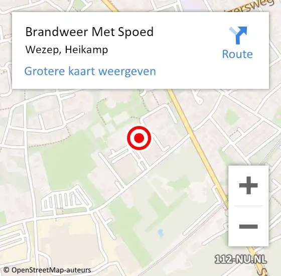 Locatie op kaart van de 112 melding: Brandweer Met Spoed Naar Wezep, Heikamp op 27 november 2020 09:01