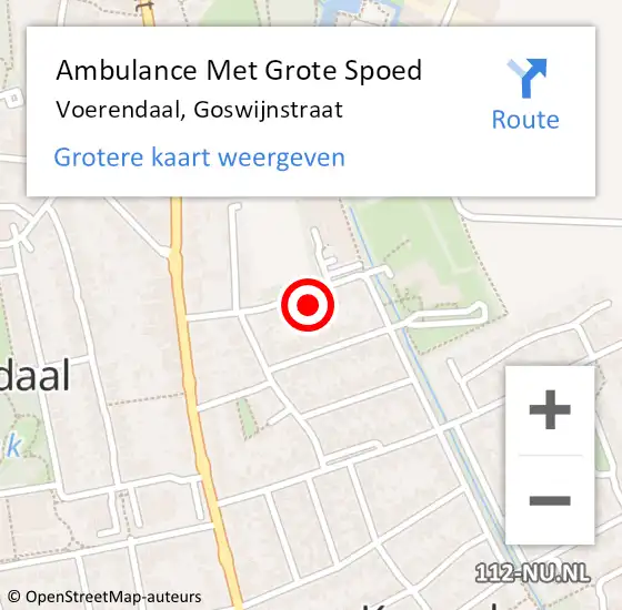 Locatie op kaart van de 112 melding: Ambulance Met Grote Spoed Naar Voerendaal, Goswijnstraat op 25 mei 2014 20:55