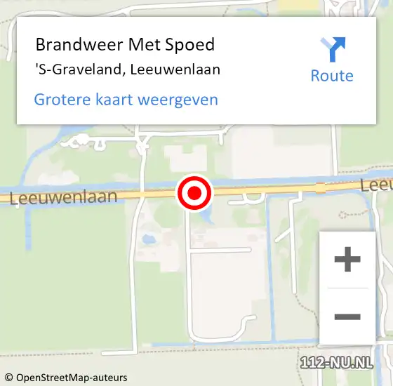 Locatie op kaart van de 112 melding: Brandweer Met Spoed Naar 'S-Graveland, Leeuwenlaan op 27 november 2020 15:41