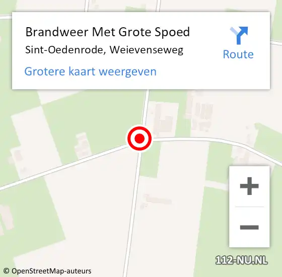 Locatie op kaart van de 112 melding: Brandweer Met Grote Spoed Naar Sint-Oedenrode, Weievenseweg op 27 november 2020 17:12