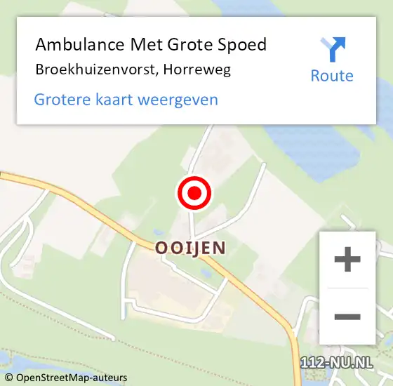 Locatie op kaart van de 112 melding: Ambulance Met Grote Spoed Naar Broekhuizenvorst, Horreweg op 25 mei 2014 21:08