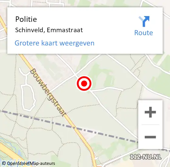 Locatie op kaart van de 112 melding: Politie Schinveld, Emmastraat op 27 november 2020 17:21