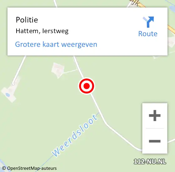 Locatie op kaart van de 112 melding: Politie Hattem, Ierstweg op 27 november 2020 17:43