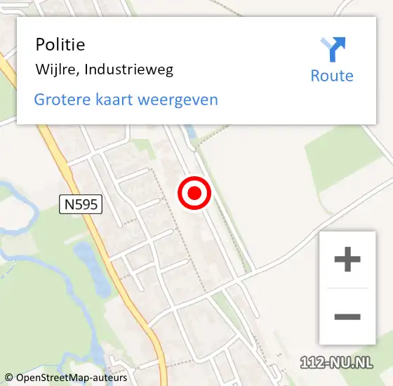 Locatie op kaart van de 112 melding: Politie Wijlre, Industrieweg op 27 november 2020 17:46