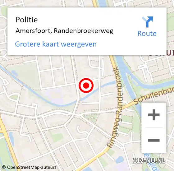 Locatie op kaart van de 112 melding: Politie Amersfoort, Randenbroekerweg op 27 november 2020 21:58
