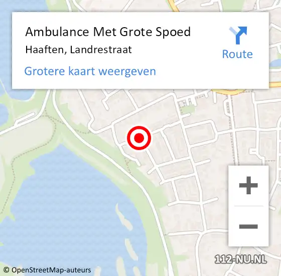 Locatie op kaart van de 112 melding: Ambulance Met Grote Spoed Naar Haaften, Landrestraat op 27 november 2020 22:04