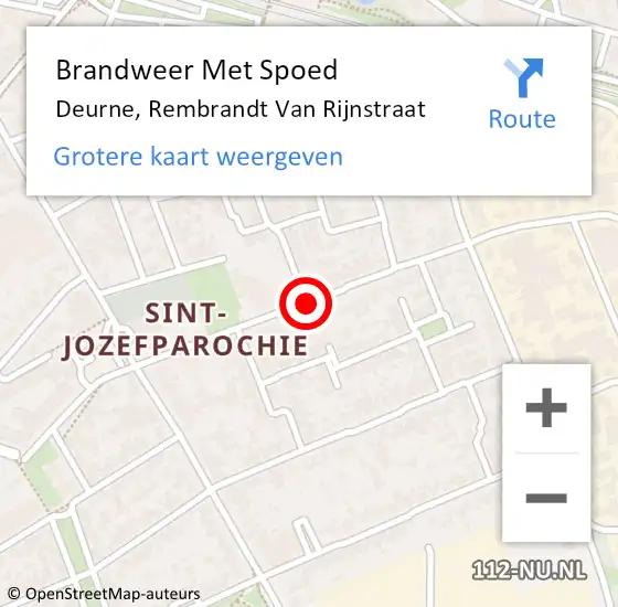 Locatie op kaart van de 112 melding: Brandweer Met Spoed Naar Deurne, Rembrandt Van Rijnstraat op 27 november 2020 22:39