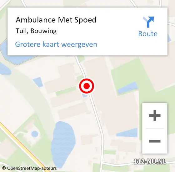 Locatie op kaart van de 112 melding: Ambulance Met Spoed Naar Tuil, Bouwing op 27 november 2020 22:54