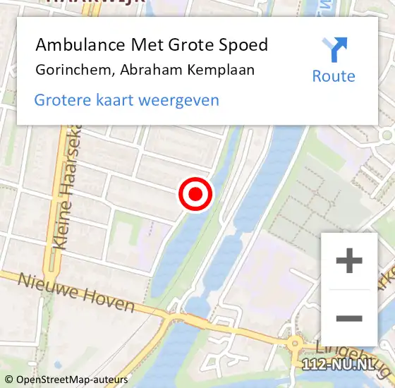 Locatie op kaart van de 112 melding: Ambulance Met Grote Spoed Naar Gorinchem, Abraham Kemplaan op 27 november 2020 23:00
