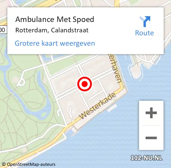 Locatie op kaart van de 112 melding: Ambulance Met Spoed Naar Rotterdam, Calandstraat op 28 november 2020 16:49