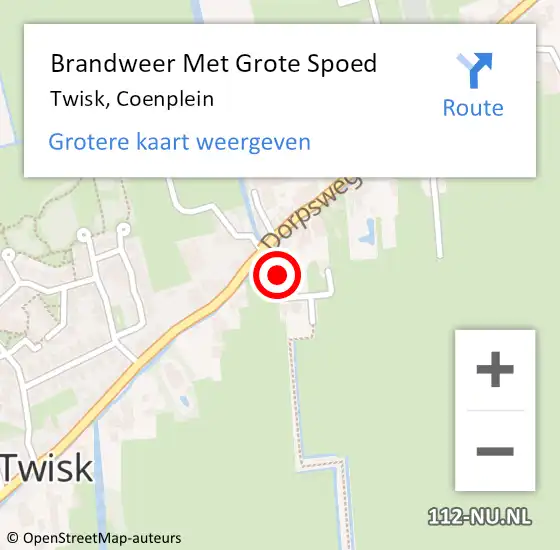 Locatie op kaart van de 112 melding: Brandweer Met Grote Spoed Naar Twisk, Coenplein op 28 november 2020 16:58