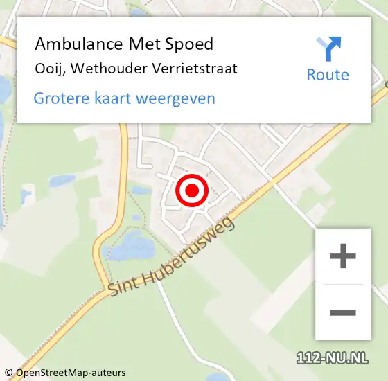 Locatie op kaart van de 112 melding: Ambulance Met Spoed Naar Ooij, Wethouder Verrietstraat op 28 november 2020 17:37