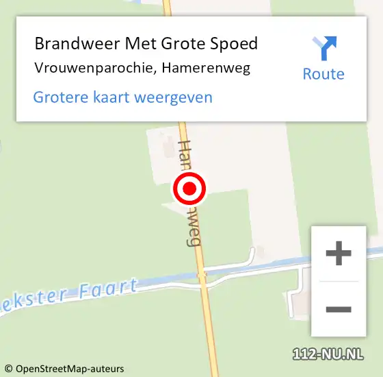 Locatie op kaart van de 112 melding: Brandweer Met Grote Spoed Naar Vrouwenparochie, Hamerenweg op 28 november 2020 17:54