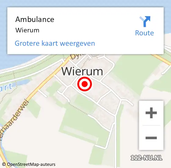 Locatie op kaart van de 112 melding: Ambulance Wierum op 28 november 2020 20:38