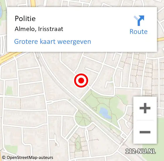 Locatie op kaart van de 112 melding: Politie Almelo, Irisstraat op 28 november 2020 21:39