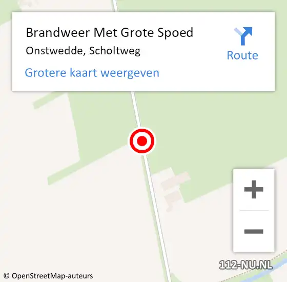 Locatie op kaart van de 112 melding: Brandweer Met Grote Spoed Naar Onstwedde, Scholtweg op 28 november 2020 23:12