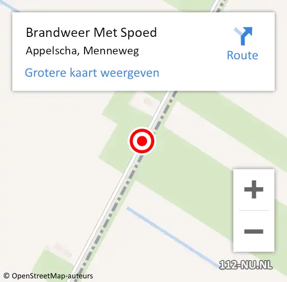 Locatie op kaart van de 112 melding: Brandweer Met Spoed Naar Appelscha, Menneweg op 29 november 2020 00:34