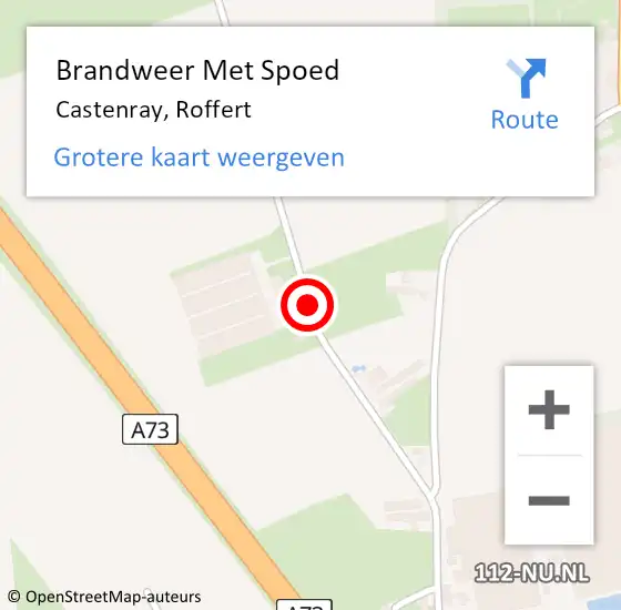 Locatie op kaart van de 112 melding: Brandweer Met Spoed Naar Castenray, Roffert op 29 november 2020 10:17