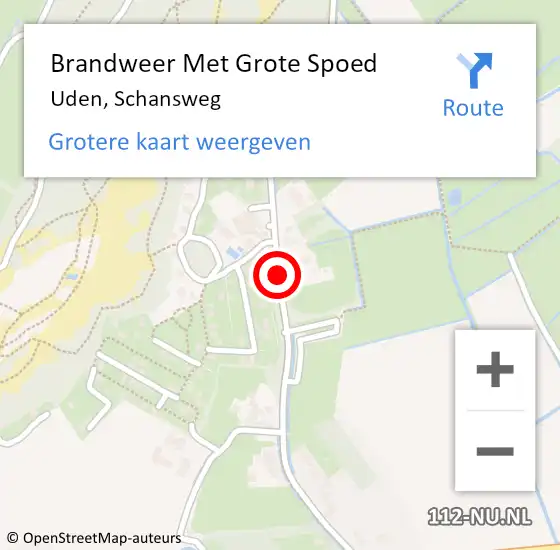 Locatie op kaart van de 112 melding: Brandweer Met Grote Spoed Naar Uden, Schansweg op 29 november 2020 13:24