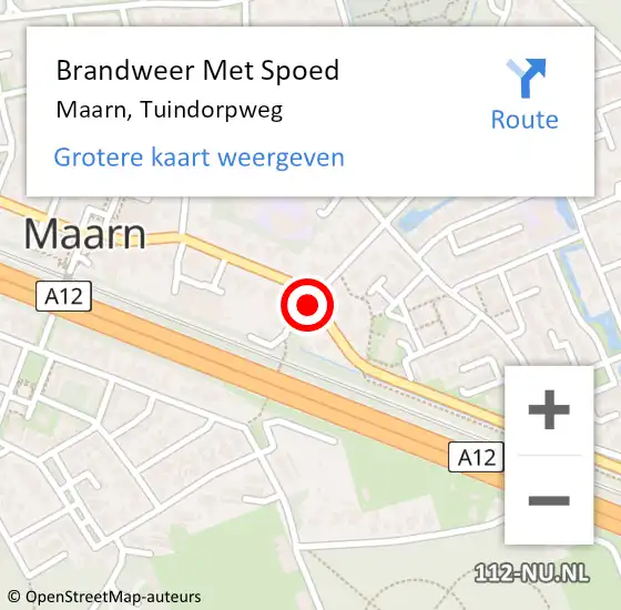 Locatie op kaart van de 112 melding: Brandweer Met Spoed Naar Maarn, Tuindorpweg op 29 november 2020 14:55