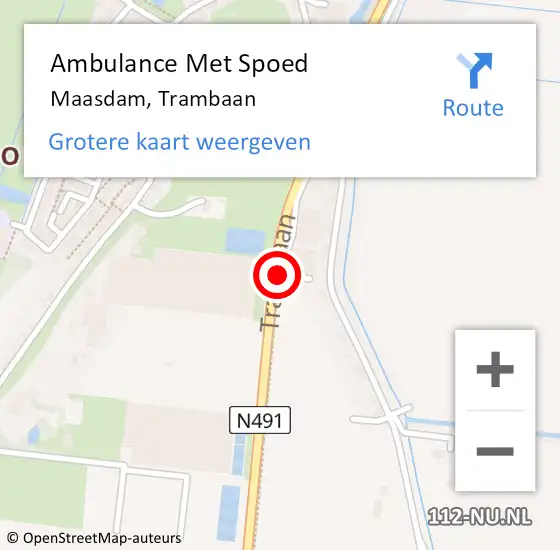 Locatie op kaart van de 112 melding: Ambulance Met Spoed Naar Maasdam, Trambaan op 29 november 2020 15:03