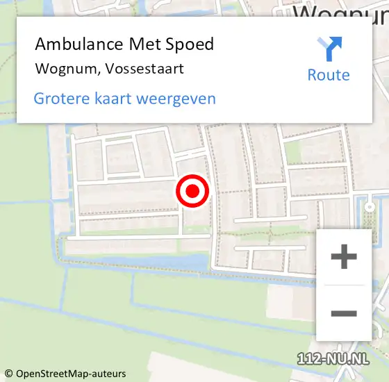 Locatie op kaart van de 112 melding: Ambulance Met Spoed Naar Wognum, Vossestaart op 29 november 2020 15:26