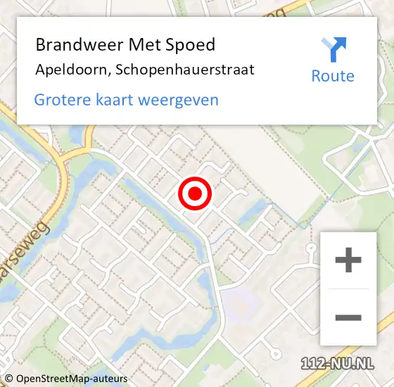 Locatie op kaart van de 112 melding: Brandweer Met Spoed Naar Apeldoorn, Schopenhauerstraat op 29 november 2020 16:17