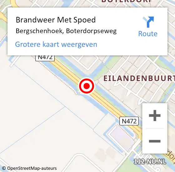 Locatie op kaart van de 112 melding: Brandweer Met Spoed Naar Bergschenhoek, Boterdorpseweg op 29 november 2020 17:06