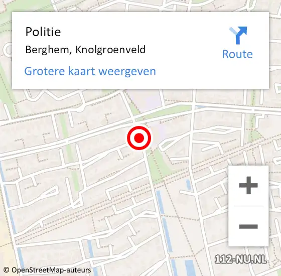 Locatie op kaart van de 112 melding: Politie Berghem, Knolgroenveld op 29 november 2020 17:43